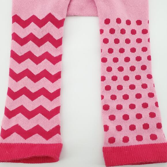 Doodle Pants Girl Pink Monster Leggings Chevron Polkadot Legs Small 3-12 Months - Picture 4 of 7